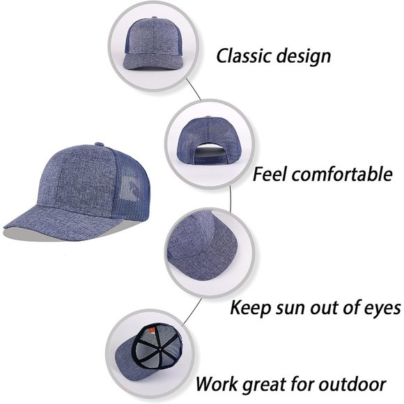 Man Classic Mesh Panels Vintage Baseball Cap - Picture 6 of 6